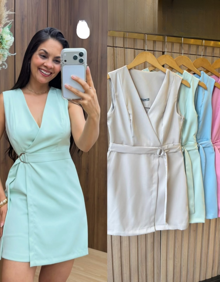 Vestido Alfaiataria c/ Cinto Ref: 2291k