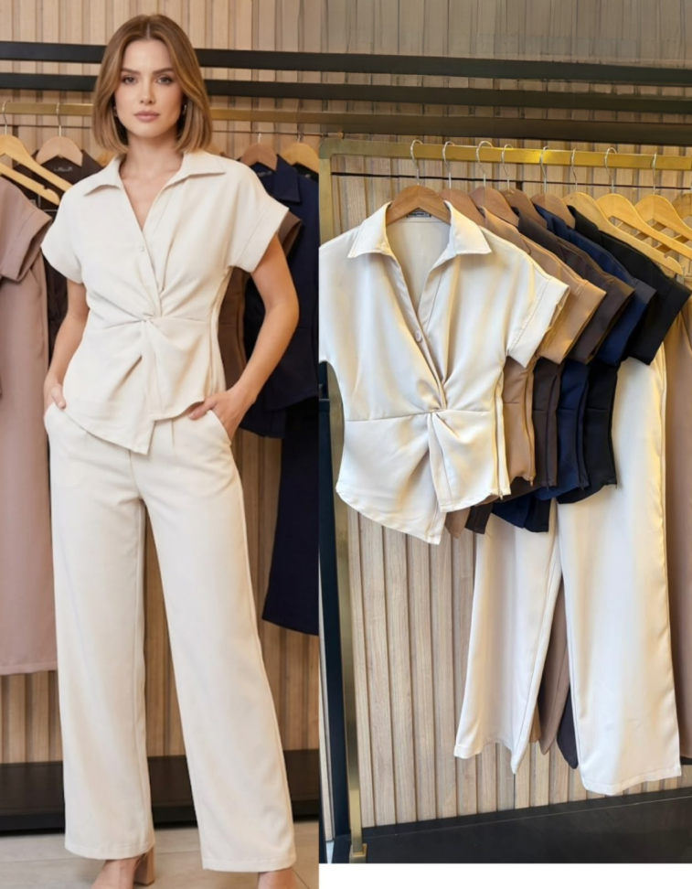 Conjunto Blusa e Calça Alfaiataria Ref: 6620k
