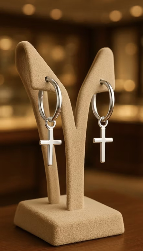 Brinco Argola com Cruz