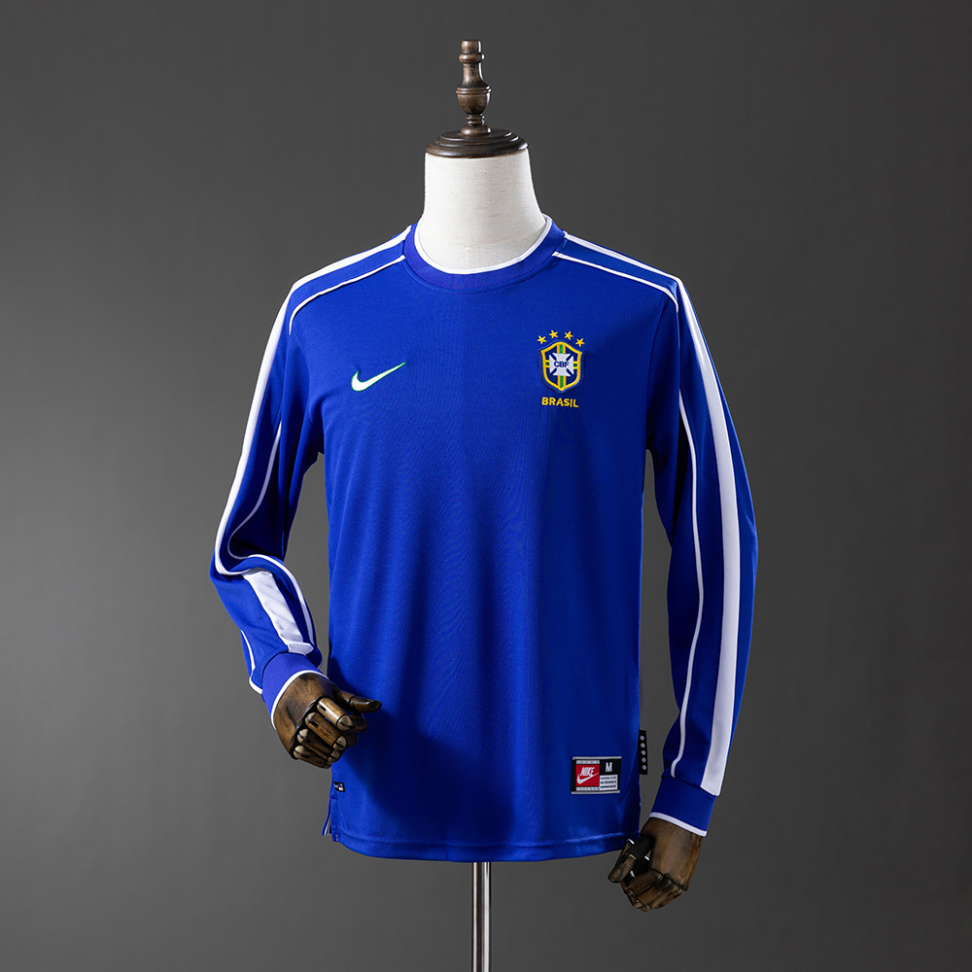 Brasil 1998 Azul Retrô - Manga Longa
