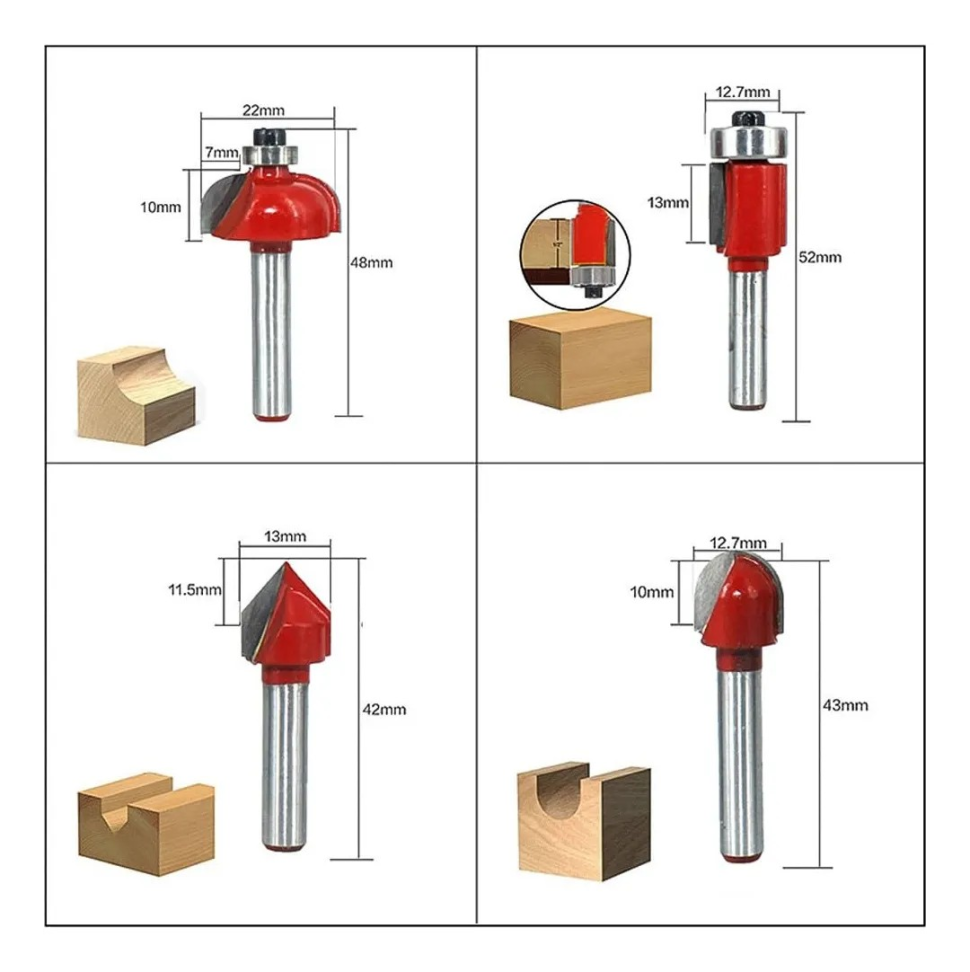 JOGO DE FRESAS PARA TUPIA, AÇO CARBONO 12 PEÇAS. - #4