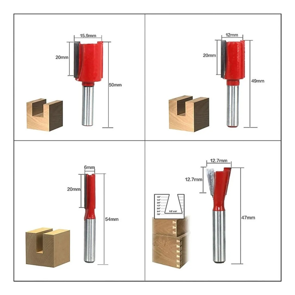 JOGO DE FRESAS PARA TUPIA, AÇO CARBONO 12 PEÇAS. - #5