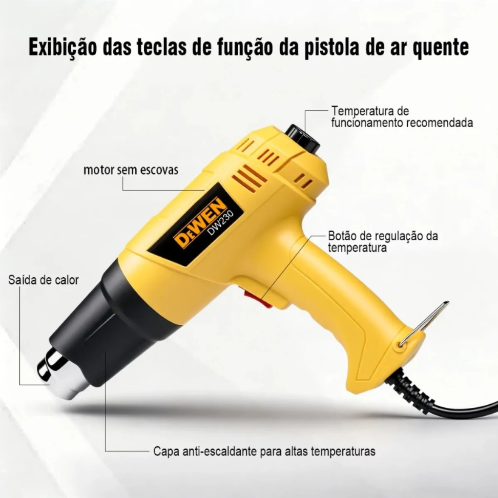 SOPRADOR TÉRMICO DeWEN. 2 ESTAGIOS 2000w 50-550 °c 110V. - #5