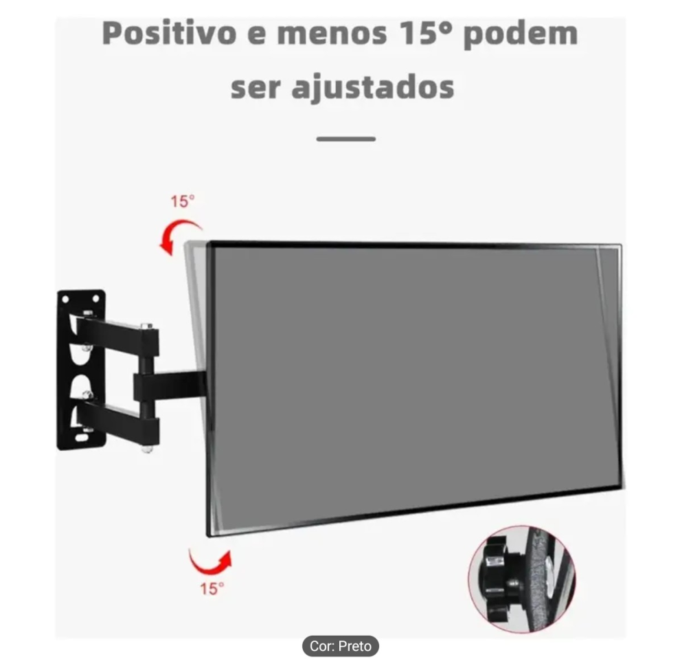 SUPORTE PARA TV 3 MOVIMENTOS DE 10 A 55 POLEGADAS. - #4
