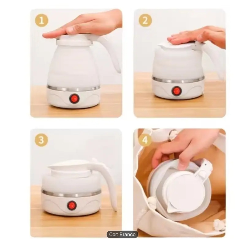 CHALEIRA ELÉTRICA DE SILICONE DOBRÁVEL 600ML. - #3
