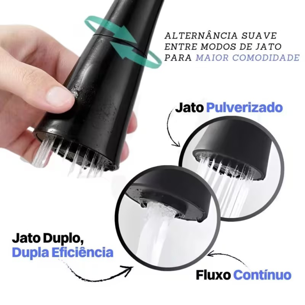 TORNEIRA COZINHA PAREDE PRETA FLEXÍVEL DUPLO JATO 1/4 DE VOLTA. - #4