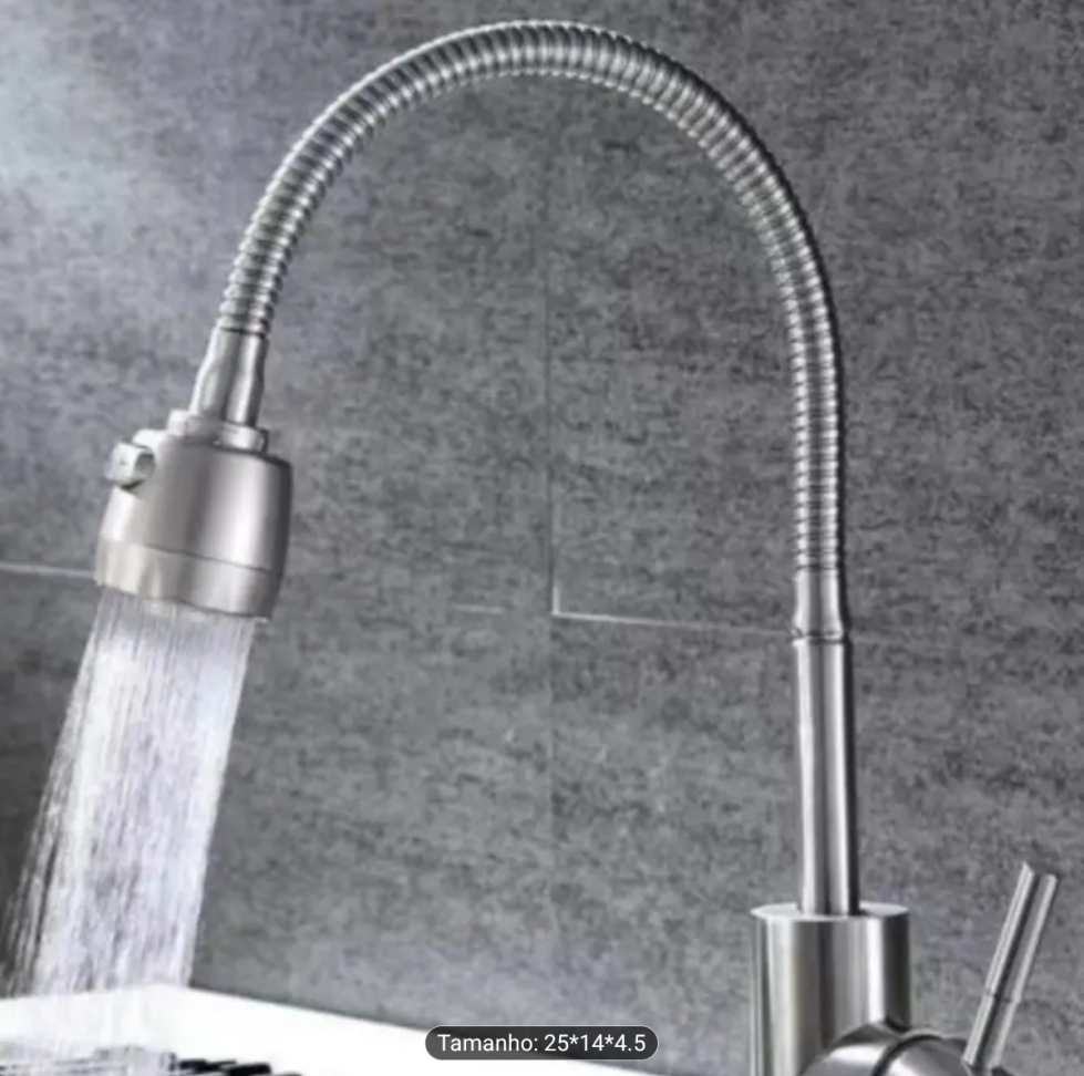 TORNEIRA PIA PAREDE FLEXÍVEL CHUVEIRINHO 2 ESTAGIOS PEGADOR CHATO. - #2