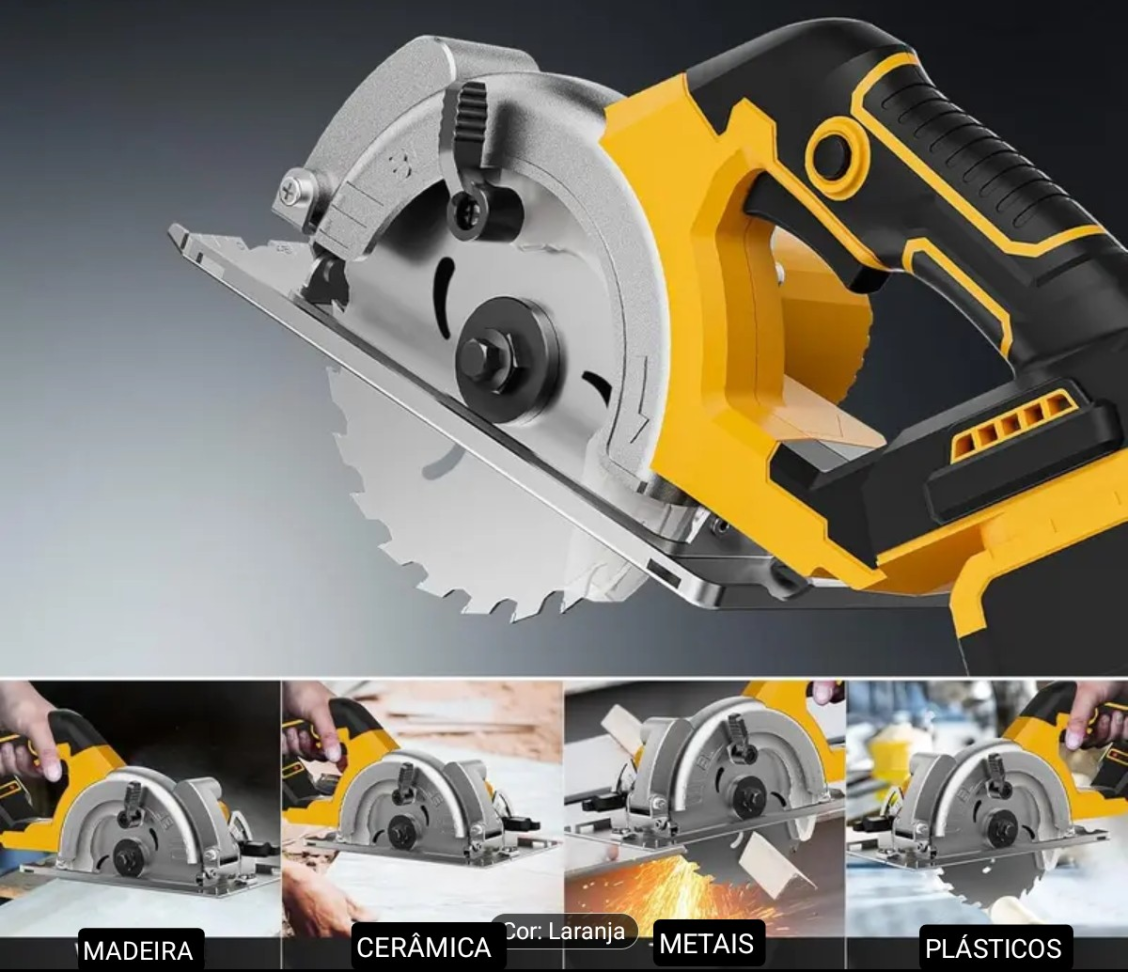 SERRA MÁRMORE COM 2 BATERIAS 125MM.+ 2 SERRAS 5 POLEGADAS. (mármore/metal/madeira/) - #5