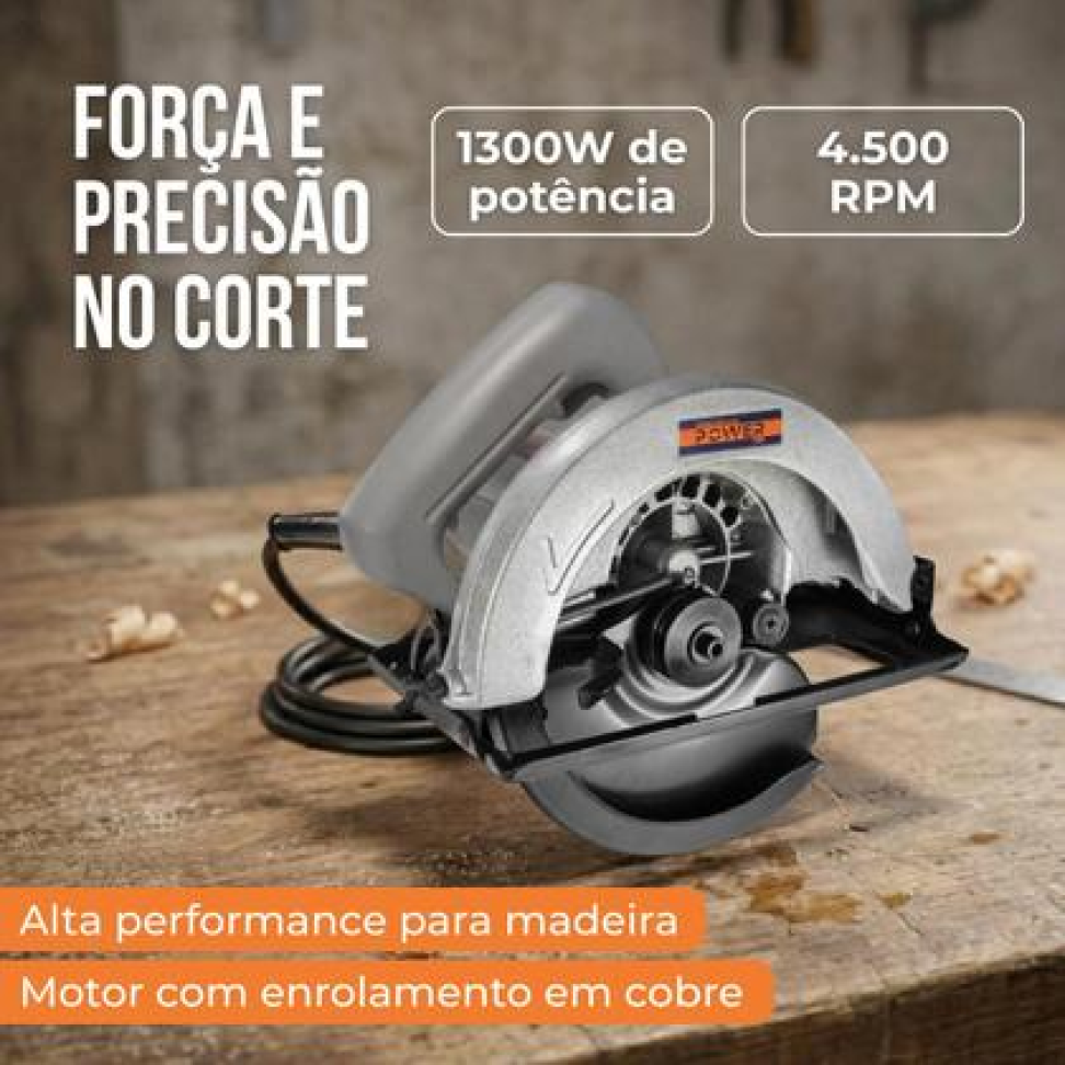SERRA CIRCULAR ELÉTRICA PRÓEURO 1300W 185MM 7/1.4" 127v - #2