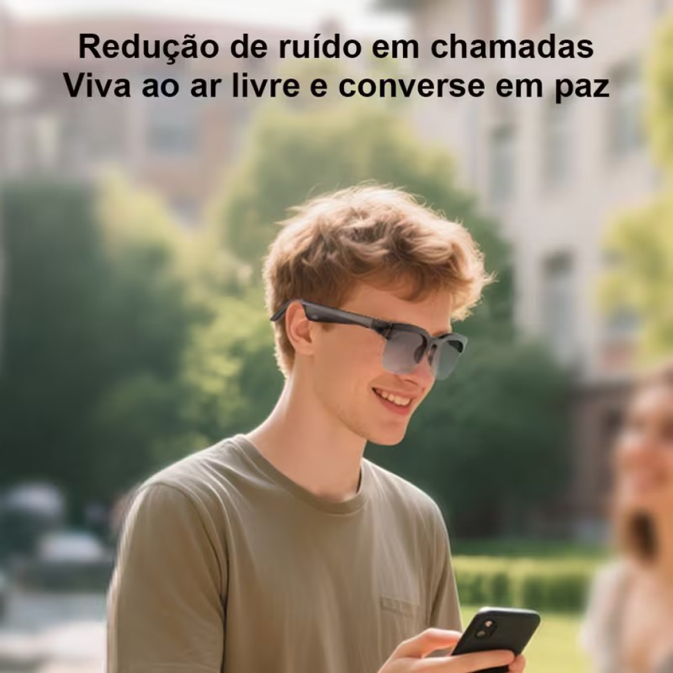 ÓCULOS INTELIGENTE COM FONE DE OUVIDO SEM FIO. chamada, música, controle remoto para fotos e assistente de voz. - #2
