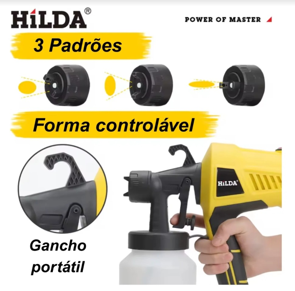 PULVERIZADOR DE TINTA ELÉTRICO PISTOLA DE PINTURA 500 WATTS 127  VOLTS. - #4