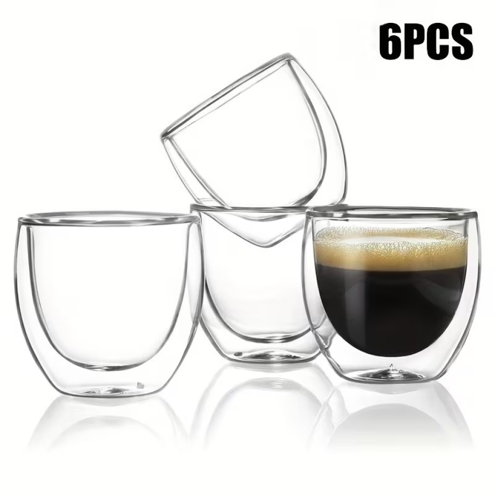 COPOS PARA CAFÉ VIDRO DUPLO BOROSSILICATO 80 ML. ULTRA RESISTENTE. - #2