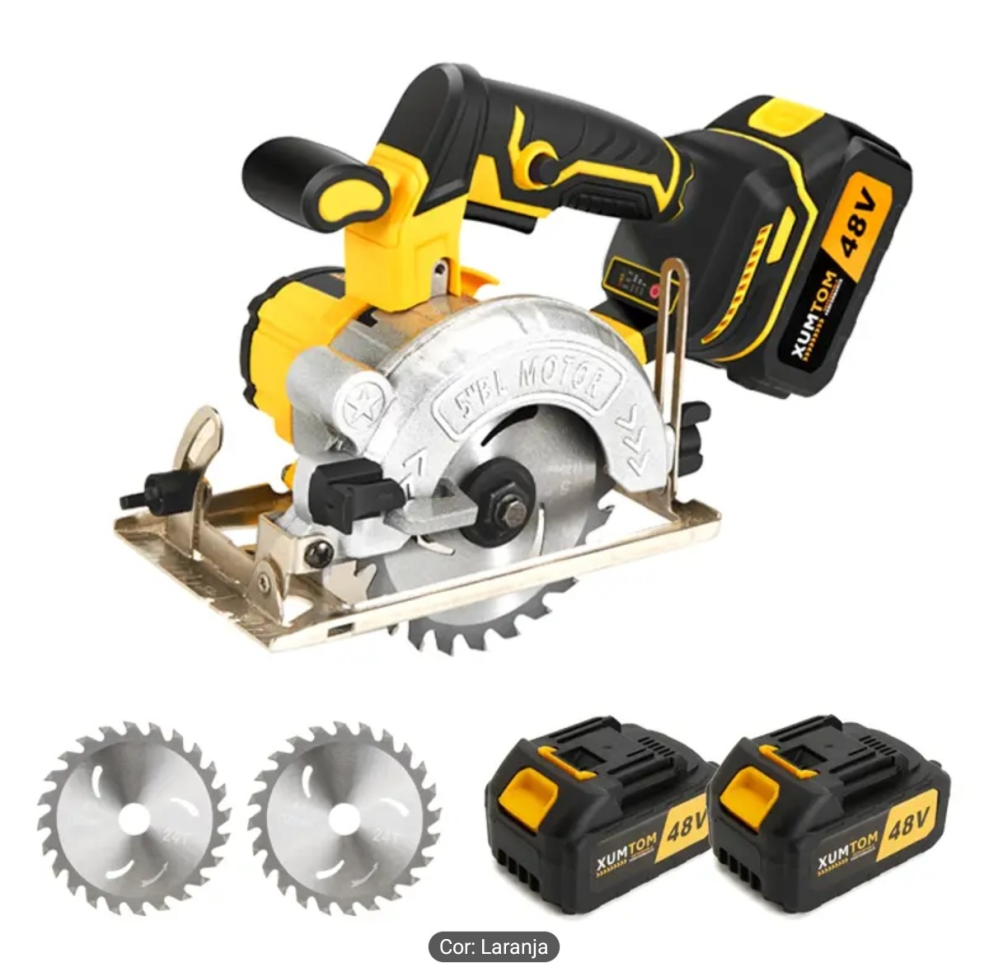 SERRA MÁRMORE COM 2 BATERIAS 125MM.+ 2 SERRAS 5 POLEGADAS. (mármore/metal/madeira/) - #3