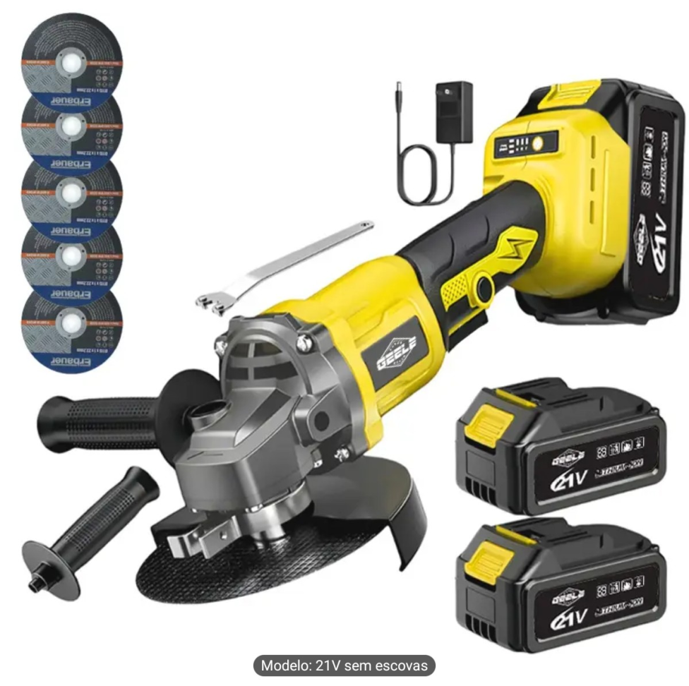 ESMERILHADEIRA A BATERIA 21 VOLTS COM 2 BATERIAS. - #3