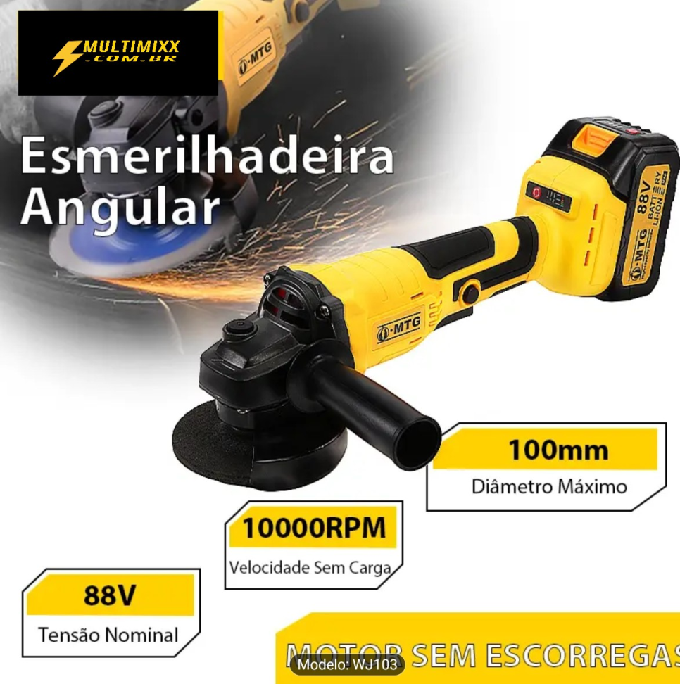 ESMERILHADEIRA A BATERIA 88 VOLTS COM MALETA E 2 BATERIAS. - #2