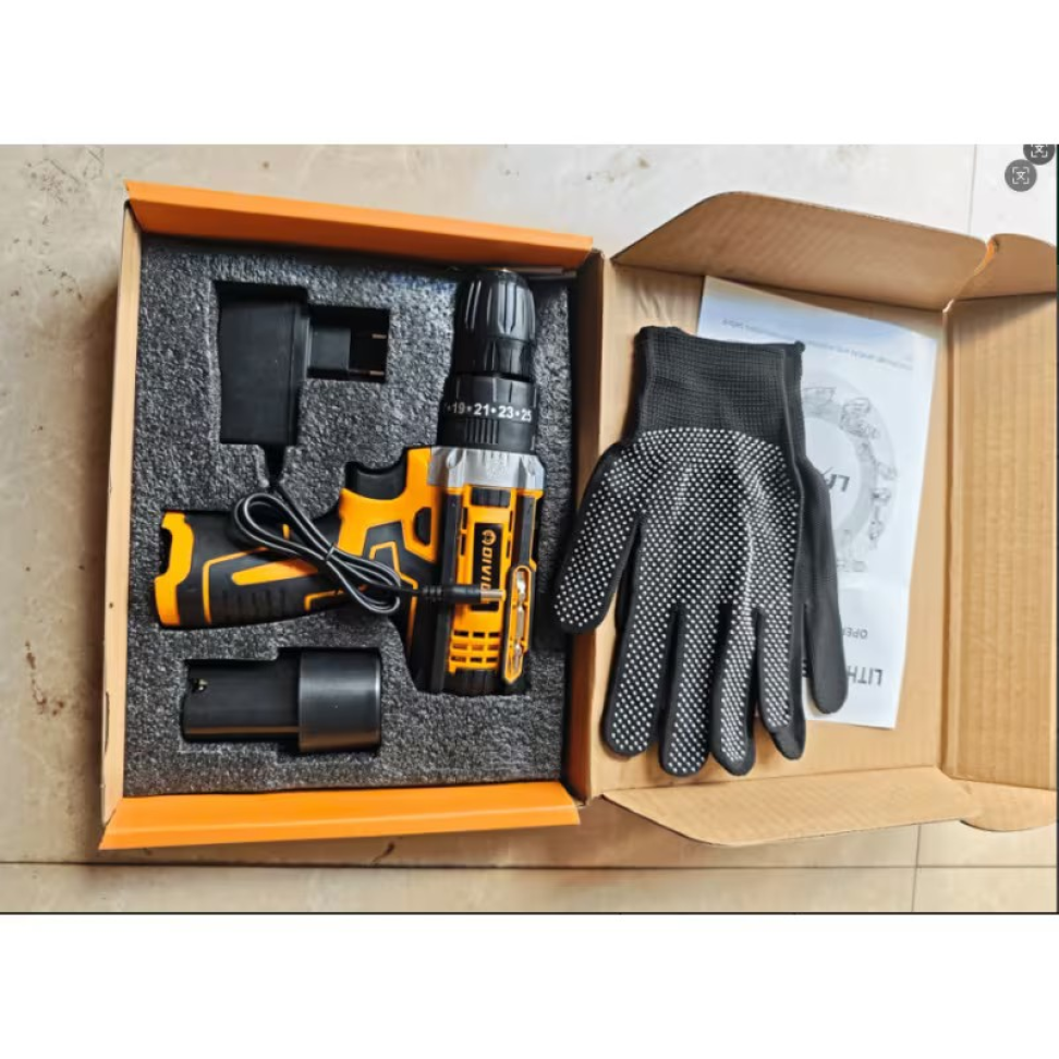 FURADEIRA PARAFUSADEIRA OIVIDA 1 BATERIA 48 VOLTS + 5 BROCAS+ LUVA. - #2