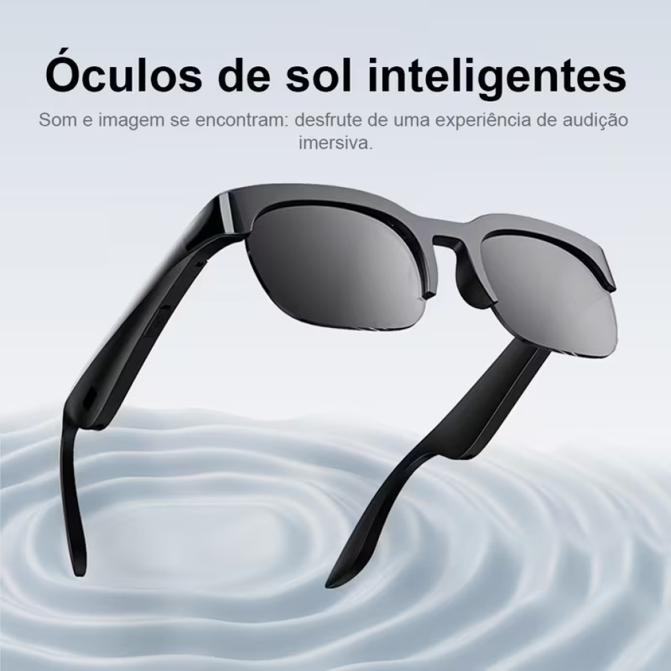 ÓCULOS INTELIGENTE COM FONE DE OUVIDO SEM FIO. chamada, música, controle remoto para fotos e assistente de voz. - #7