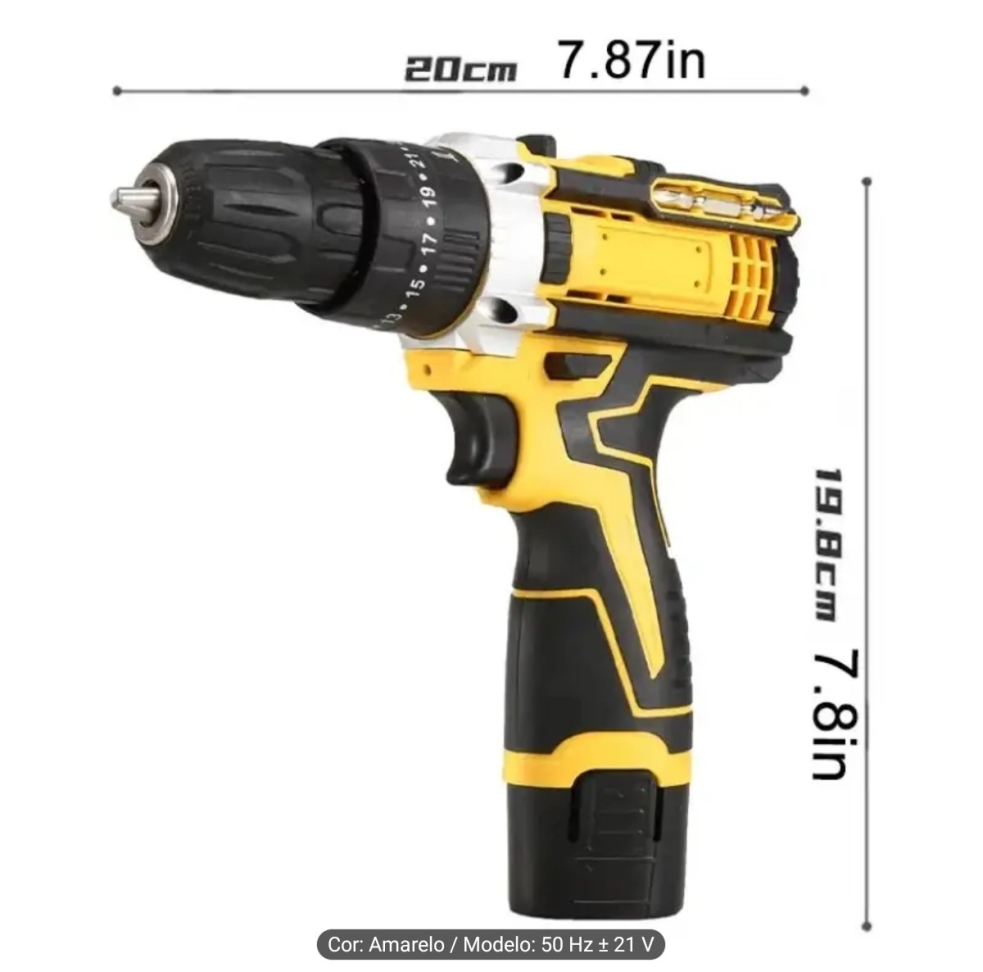 FURADEIRA PARAFUSADEIRA À BATERIA 21 VOLTS + ACESSÓRIOS. - #2