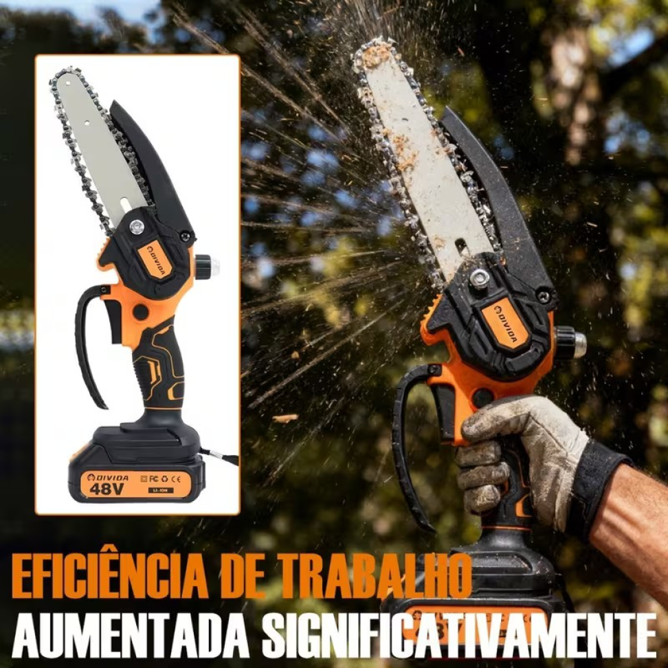 MINI MOTOSSERRA 48V 6 POLEGADAS COM 2 BATERIAS. - #5