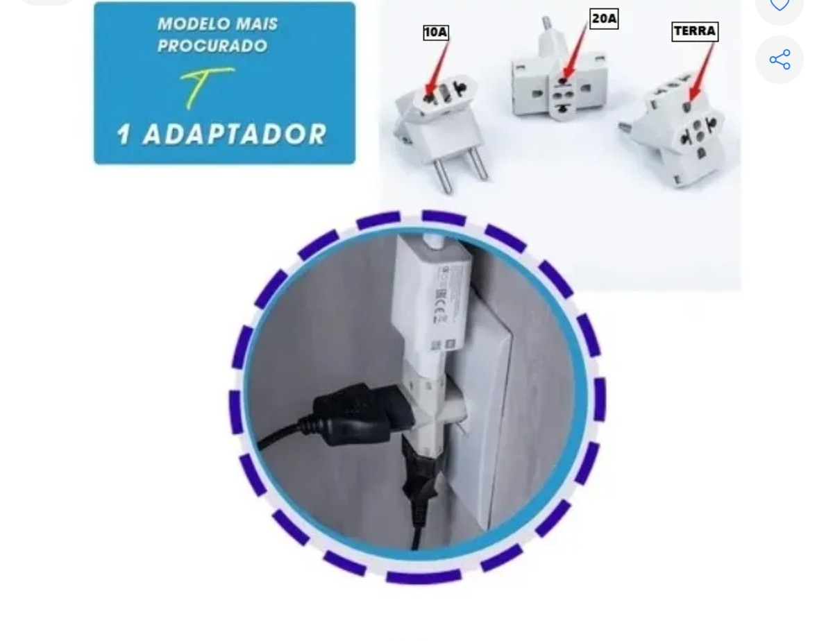 PINO ADAPTADOR TIPO T 3 TOMADAS 10/20 AMPERES - #1