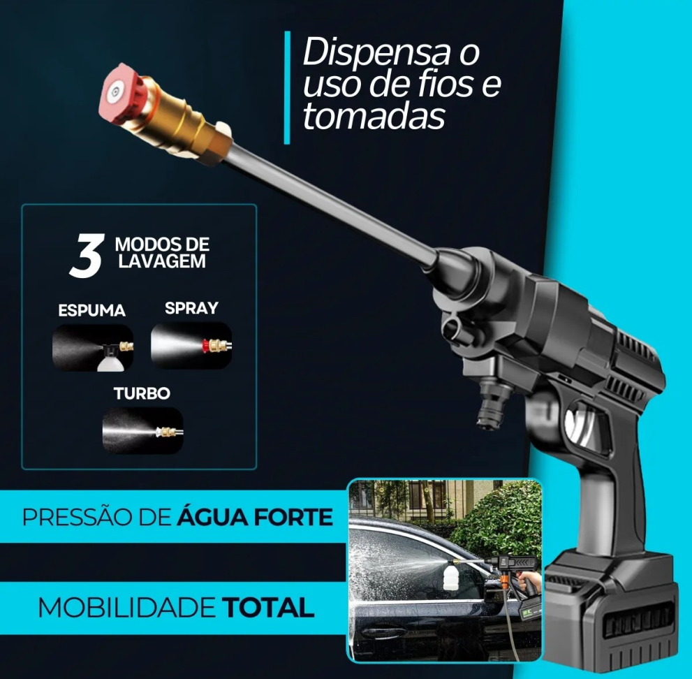 LAVADORA ALTA PRESSÃO PORTÁTIL À BATERIA 48V + ACESSÓRIOS. - #4