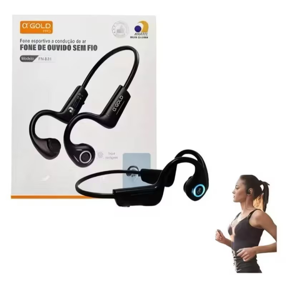 FONE DE OUVIDO SEM FIO ESPORTIVO COM GANCHO DE ORELHA.