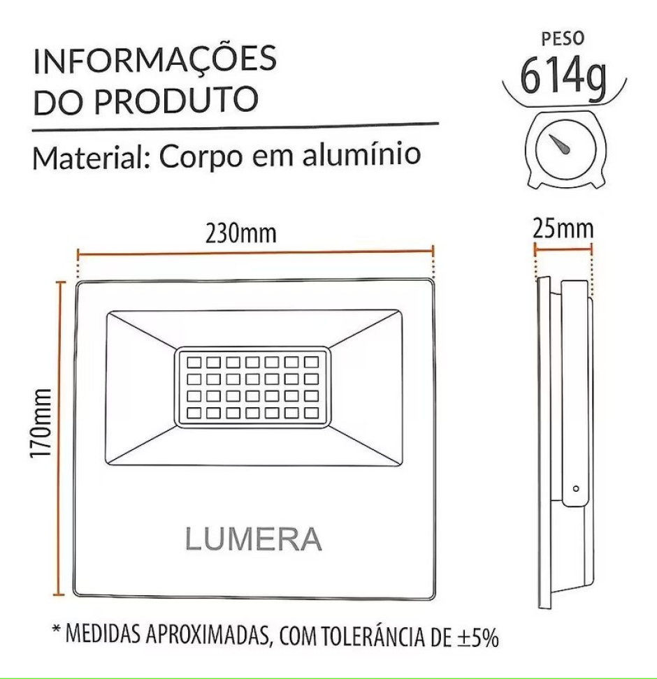 REFLETOR 600 WATTS SUPER LED COMPACTO 17X 23 CM. BAIXO CONSUMO. - #2