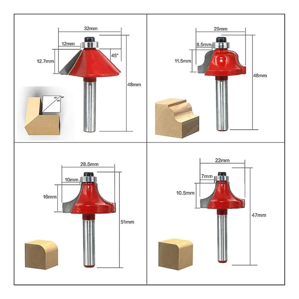 JOGO DE FRESAS PARA TUPIA, AÇO CARBONO 12 PEÇAS. - #6