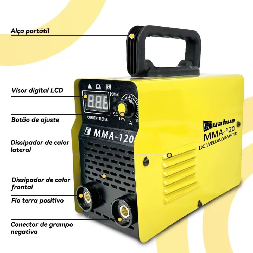 INVERSORA SOLDA HUAHUO MMA (ELETRODO) 120 AMPÉRES BIVOLT - #3