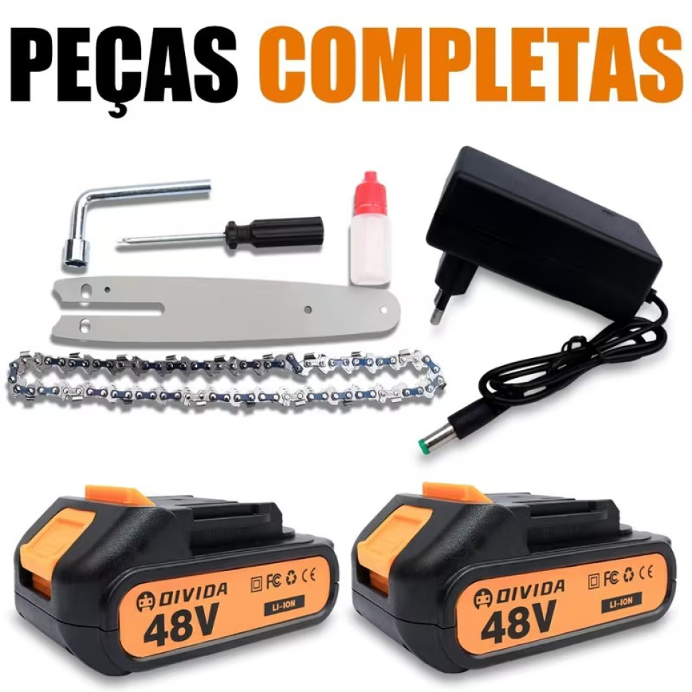 MINI MOTOSSERRA 48V 6 POLEGADAS COM 2 BATERIAS. - #2