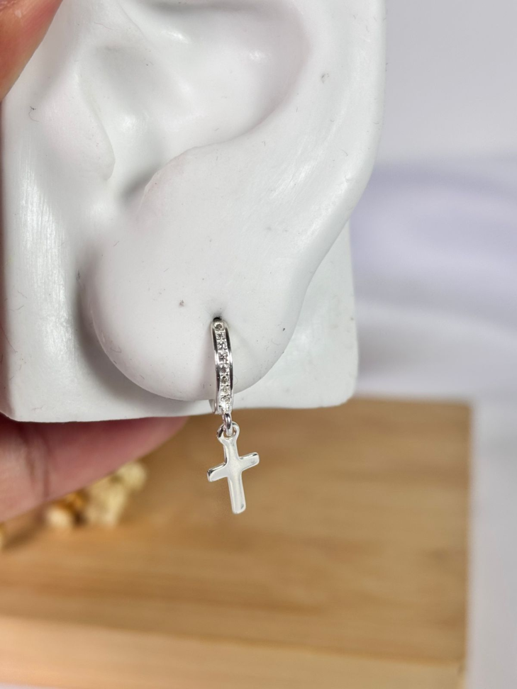 Argolinha Cravejada Crucifixo