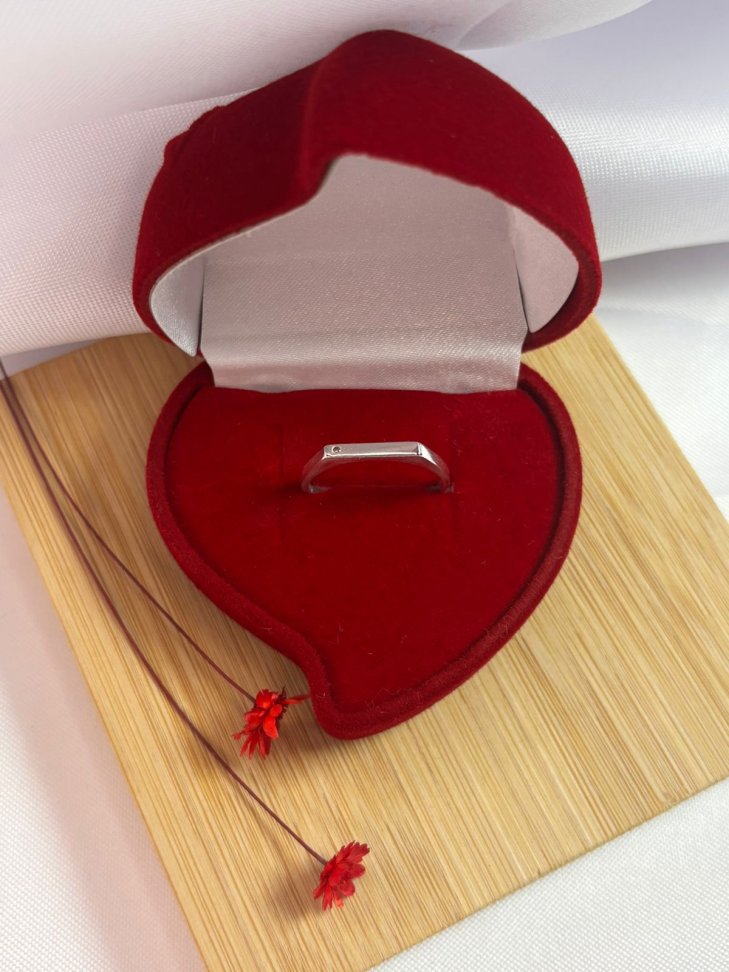 Anel Liso com uma pedra zirconia