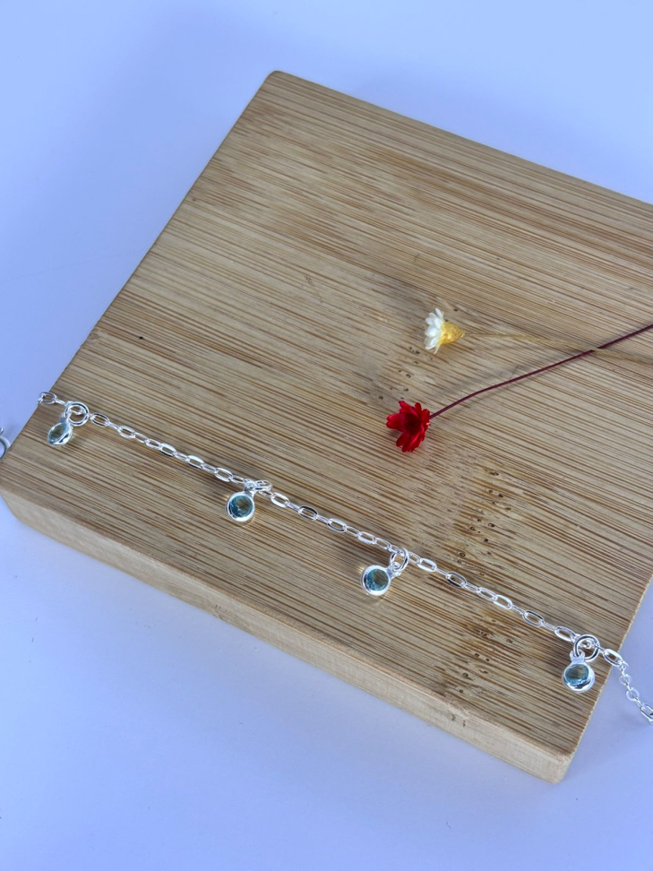 Pulseira Zirconia Azul Claro