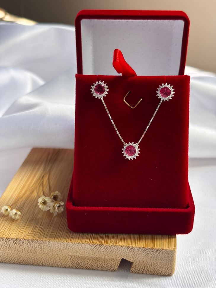 Conjunto Cravejado Pink