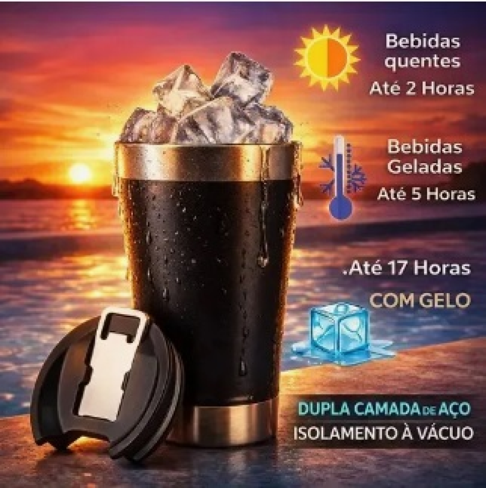 Copo Térmico De Aço Inox 473 Ml