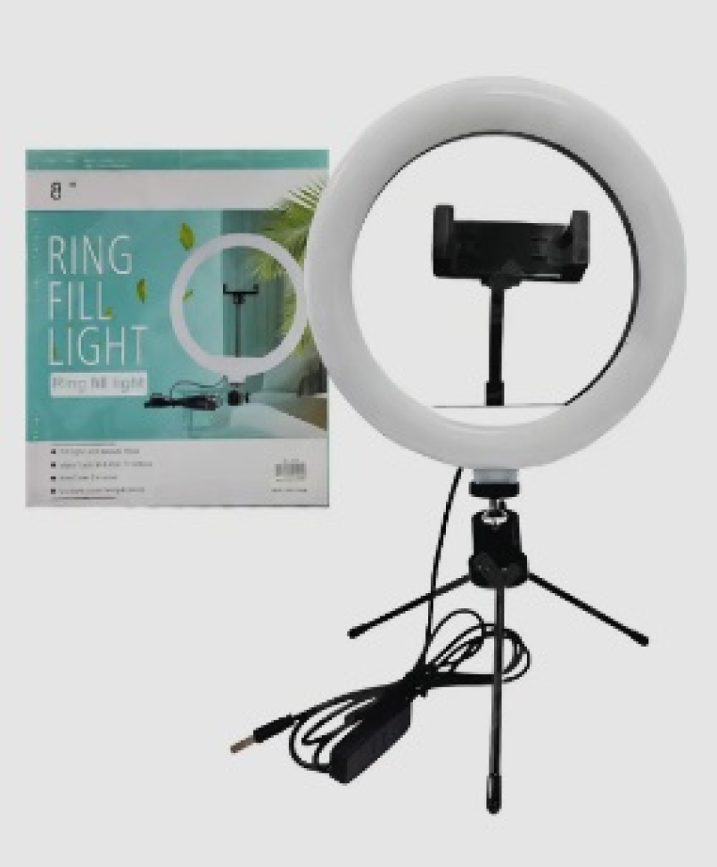 Ring Light 8" com Tripé Mesa 3 Modos de Luz e Suporte Celular USB - #3