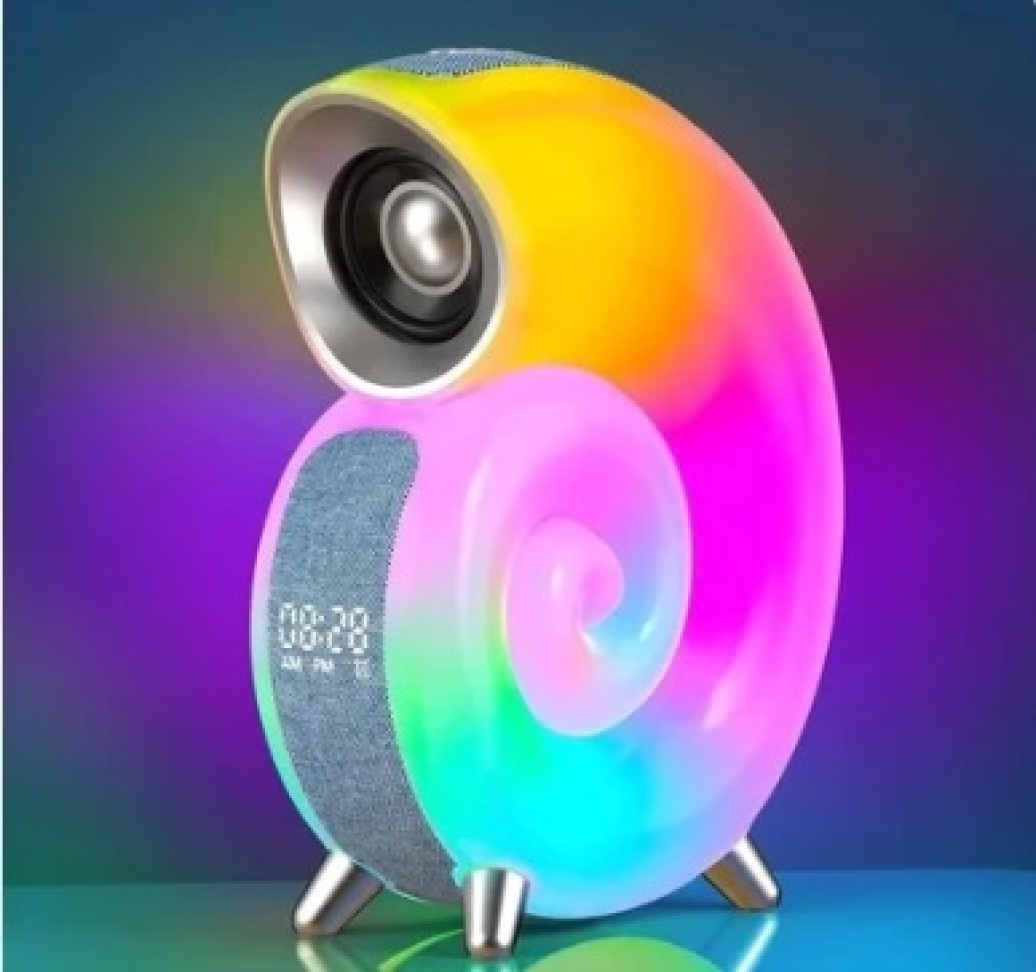 Caixa De Som Concha Bluetooth Led Speaker Smart Controle Light RGB Som Sensacional