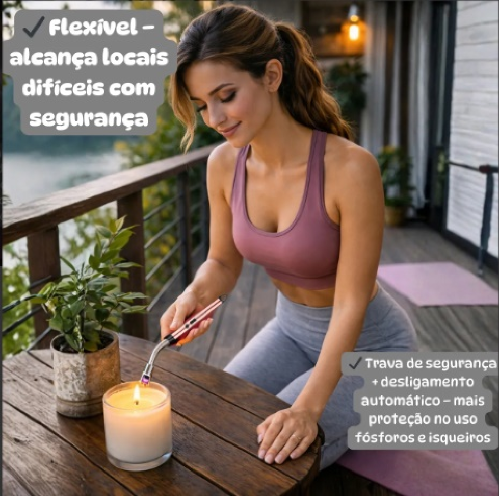 Acendedor Eletrônico Fogão Velas Flexível Recarregável Usb C Preto - #6