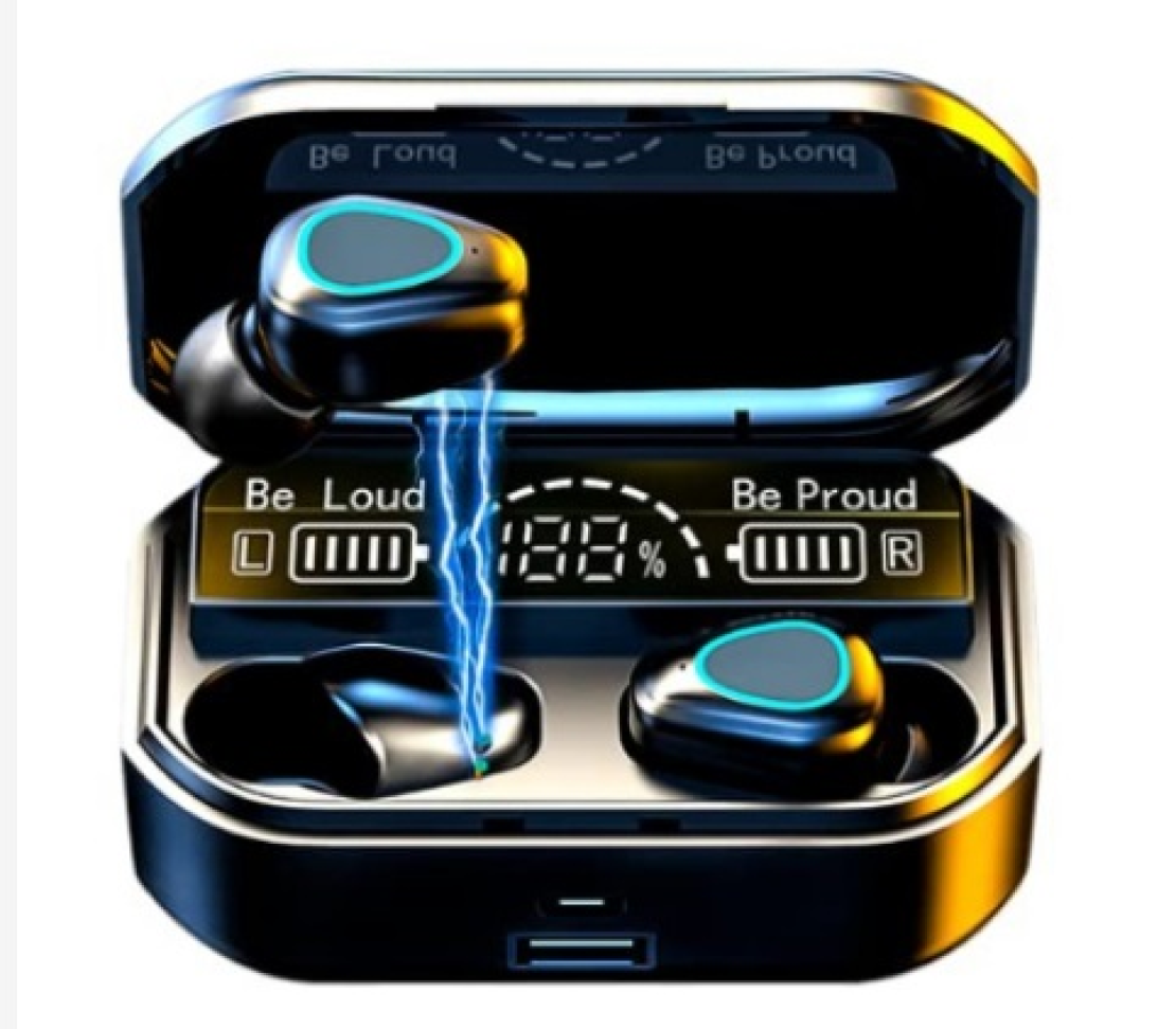 Fone Sem Fio M10 Bluetooth V5.3 A Prova D'água Powerbank Preto