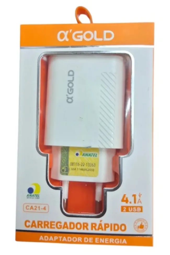 Fonte Carregador A'gold Ca21-4 Usb - Homologado Anatel