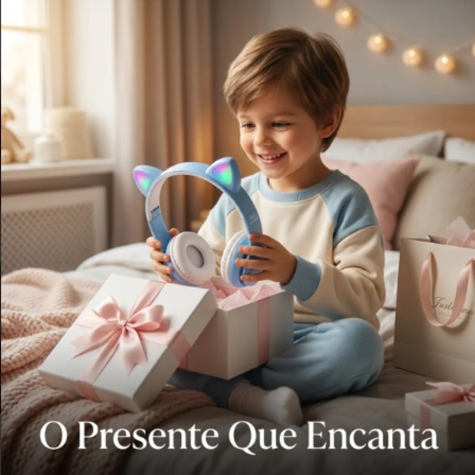 Fone De Ouvido Gatinho Sem Fio - Bluetooth Com Led - #3