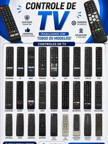 Controle de TVs, consulte o modelo