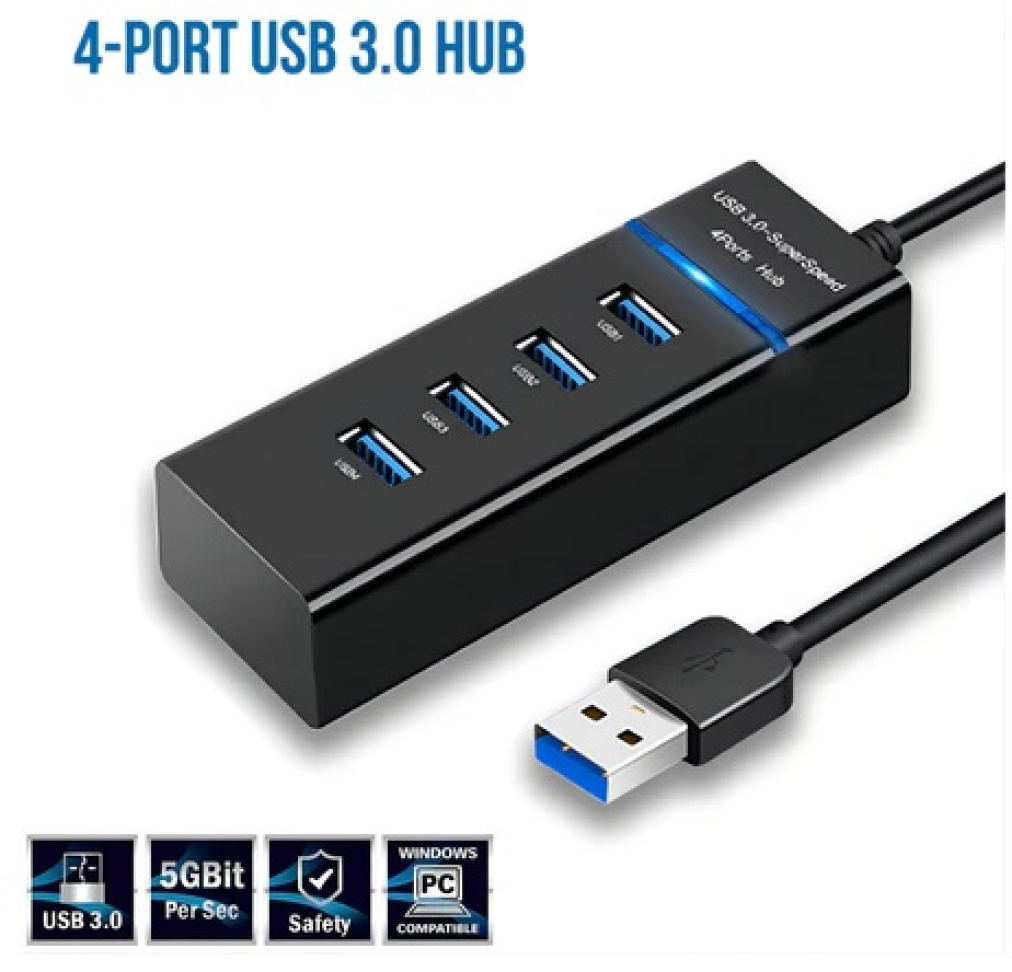 4 Portas USB 3.0/2.0 Hub Splitter Alta Velocidade Transferência Rápida de Dados Extensor TOP