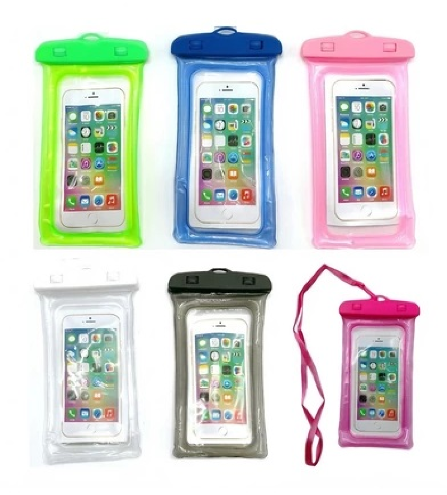 Capa Bolsa de Celular à Prova d'Água Flutuante Airbag Touch Screen Sensível com Alça para Praia Piscina Mergulho