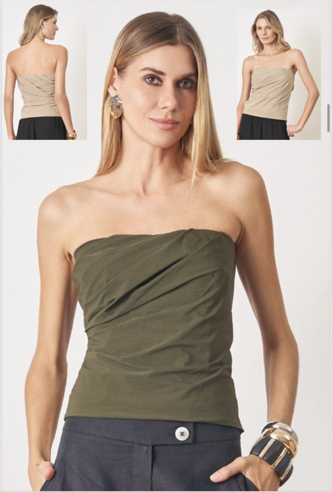 Blusa nylon tomara que caia