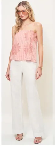 Blusa organza c/detalhe flor