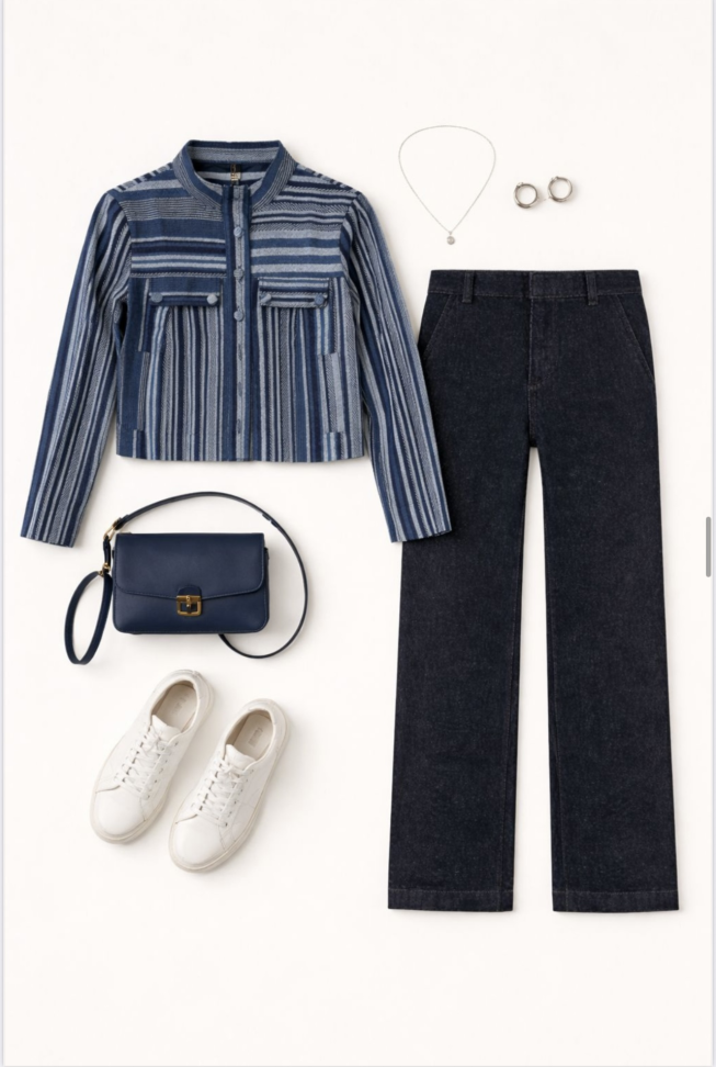 Jaqueta jeans com botão forrado