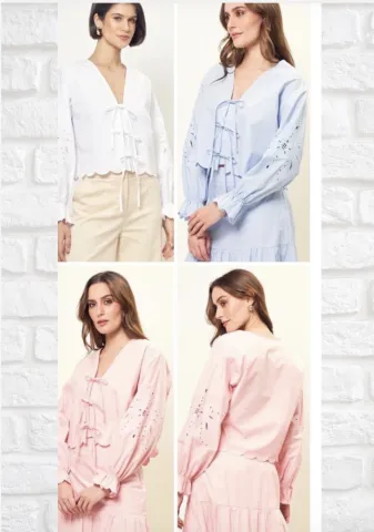 Camisa algodão bordado