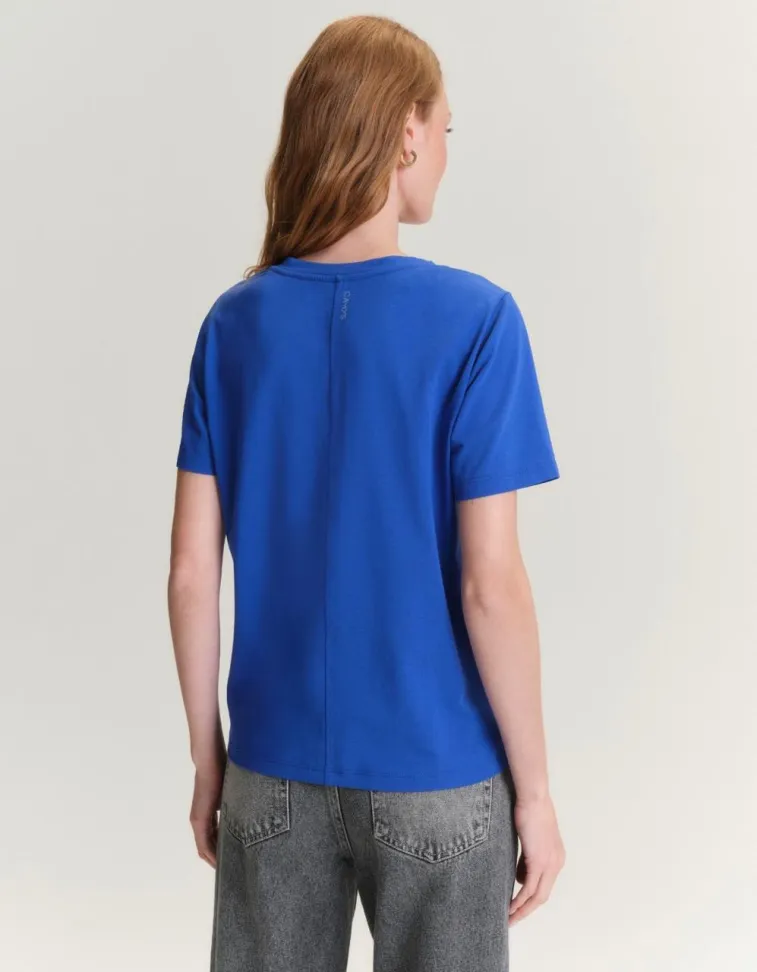 Camiseta gola v azul - #2