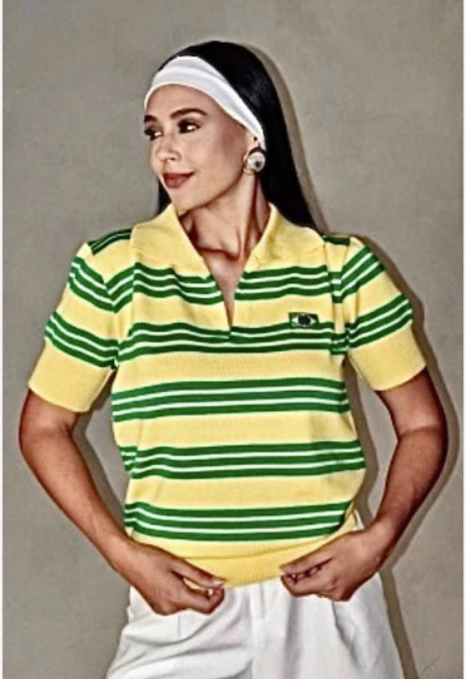 Blusa listrada gola polo
